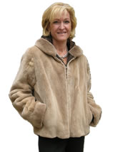 Cashmere Cape with Whip-stitch Mink Trim